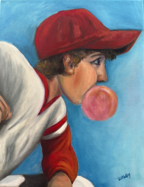 Baseball and Bubblegum by Beth D. Medley (oil)