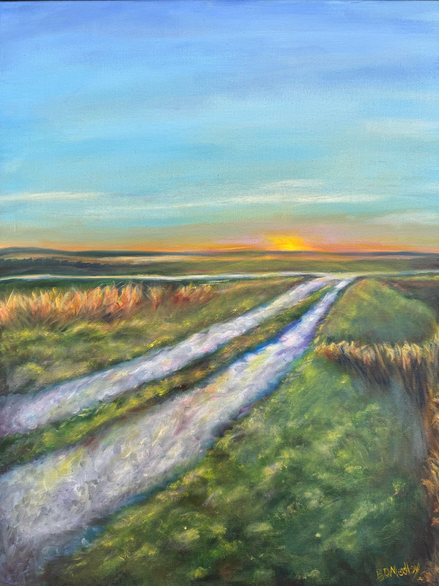 Country Sunset by Beth D. Medley (oil)