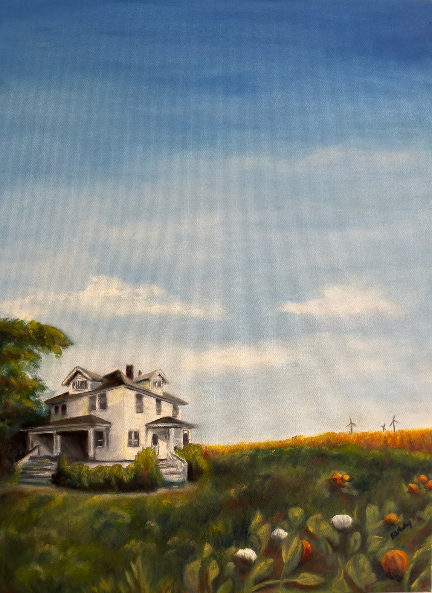 Farmhouse in the Fall by Beth D. Medley (oil)